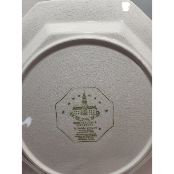 Vtg 1776 Independence Ironstone Octagon Platter by Castleton China Made in Japan - Picture 10 of 12